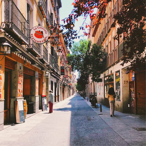 Stroll Madrid's city streets, dotted with international restaurants