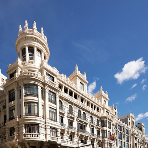 Immerse yourself in the regal beauty of Madrid from this central location