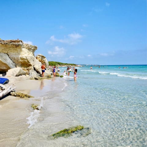Head down to the nearby Polignano a Mare and enjoy the golden sands and crystal waters