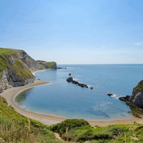 Explore Dorset's Jurassic coast and stroll along the beaches