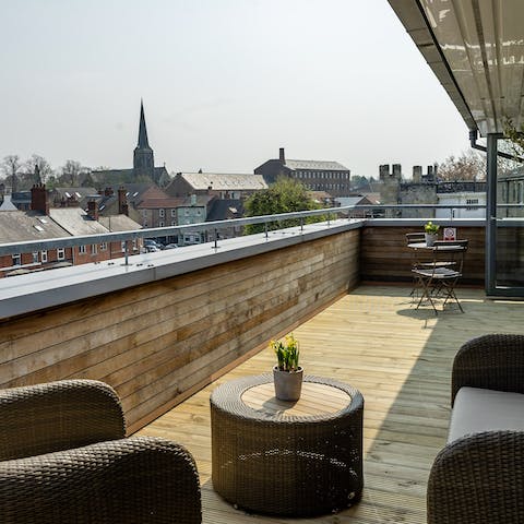 Head out to the apartment's balcony and gaze out over the York City Walls