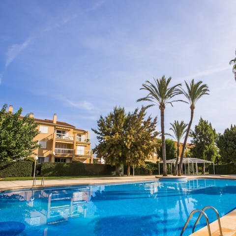 Cool off from the Spanish heat with a dip in the communal pool