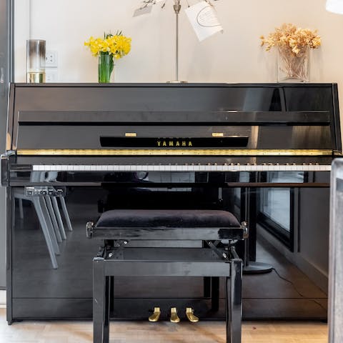 Treat guests to a singalong or two on the upright piano