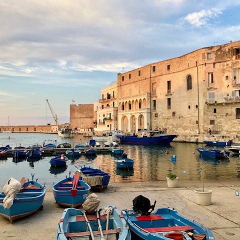 Dine with sea views in Monopoli – it's a twenty-minute drive