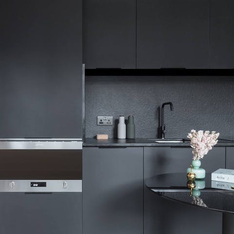 Cook your own meals in the contemporary kitchenette