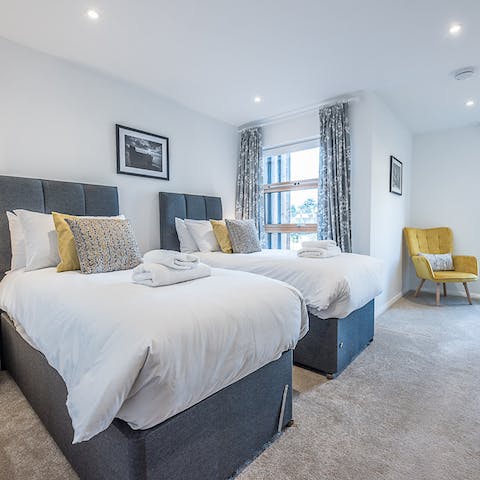 Bank a peaceful night's sleep in the spacious, light-filled bedrooms