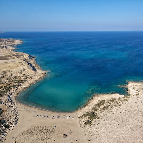 Discover the magnificent beaches of Diakofti, where you can walk upon white sand and swim in azure waters