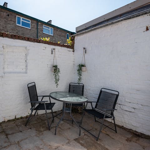 Sip your morning coffee out on your private patio