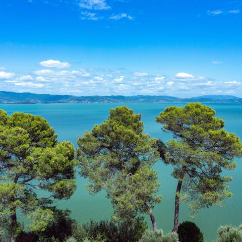 Visit beautiful lake Trasimeno – a forty-five minute drive from the home