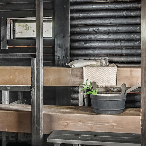 Relax in the private sauna