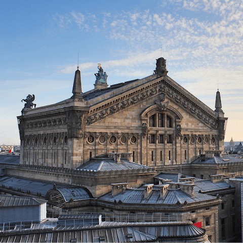 Explore the lively Opera district, walking distance to many of Paris' must-see landmarks