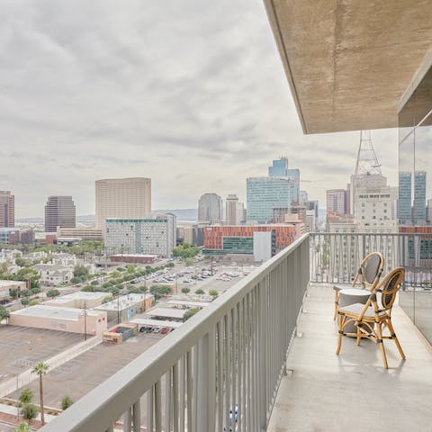 Enjoy the fantastic views across the city from your private balcony