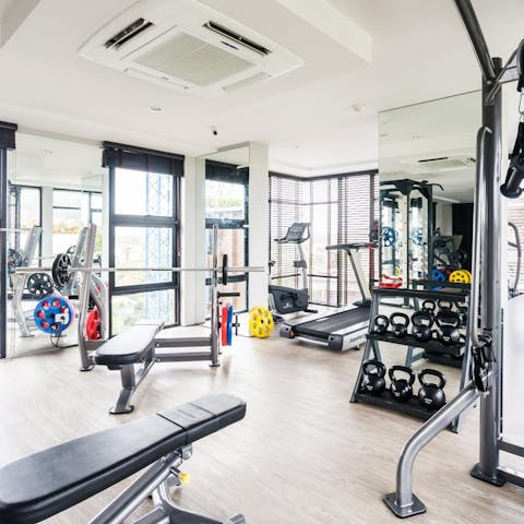 Keep on top of your fitness routine at the on-site the gym 