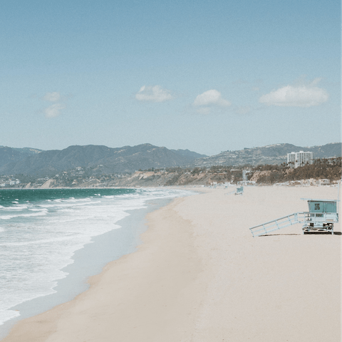 Spend the day at Santa Monica Beach – only a nineteen–minute drive away