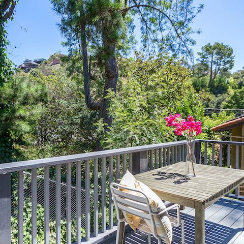 Enjoy the peace of the surroundings from the porch – a wonderful place to begin your day