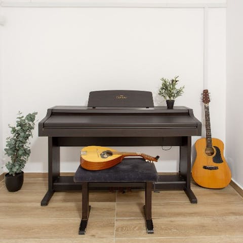 Practise your musical skills in the entertainment room 