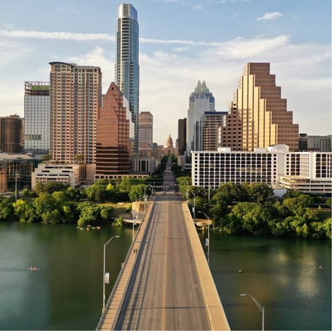 Visit the attractions of Downtown Austin, just over a thirty-minute walk or a seven-minute ride away