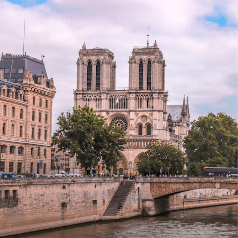 Walk to the historic Notre Dame in only twenty-five minutes