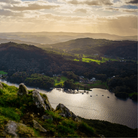 Climb to the top of Gummer's How for incredible views across Lake Windermere – it's a ten-minute drive away