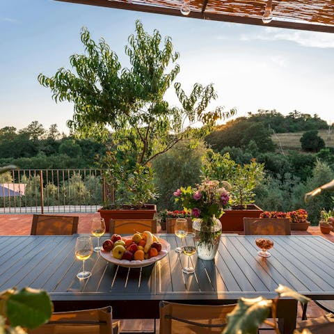 Dine alfresco on Italian dishes while admiring the views