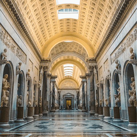 Visit the Vatican Museums, a ten-minute walk away