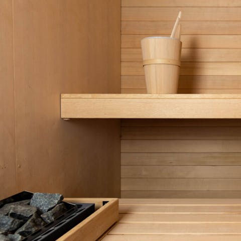 Unwind completely in the private sauna