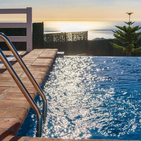 Cool off from the Andalusian heat in your saltwater infinity pool