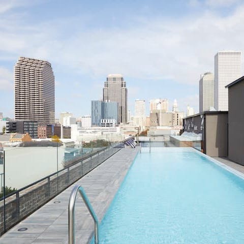 Take a dip in the rooftop communal pool