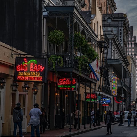 Explore New Orleans – you’re within a 30-minute walk of the French Quarter