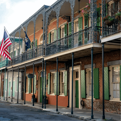 Explore this exciting, historic city on your doorstep – the French Quarter is an eight-minute drive