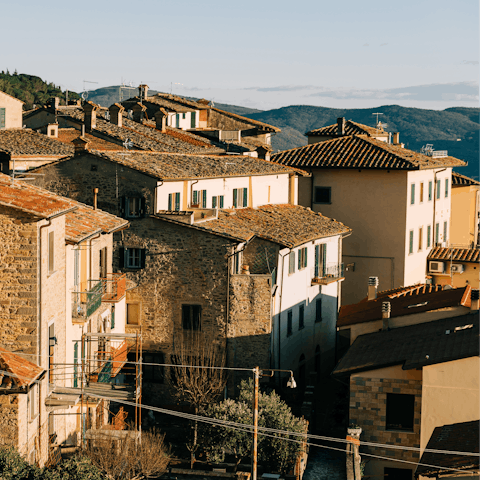 Take a day trip to charming Cortona, a twenty-five-minute drive away