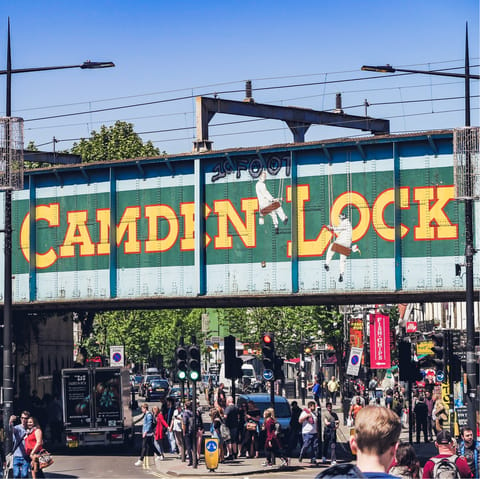 Spend sunny weekends exploring the sights and sounds of Camden – it'll take just thirty-five minutes to get there on foot