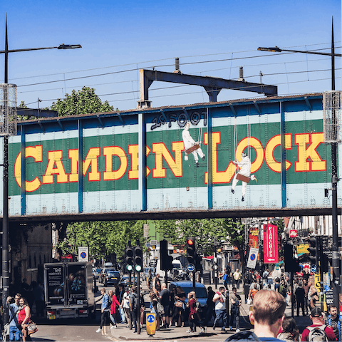 Spend sunny weekends exploring the sights and sounds of Camden – it'll take just thirty-five minutes to get there on foot