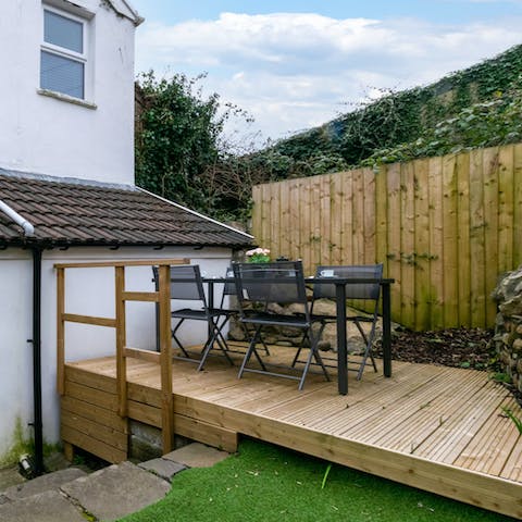 Take your morning coffee and breakfast outside for a refreshing start to the day