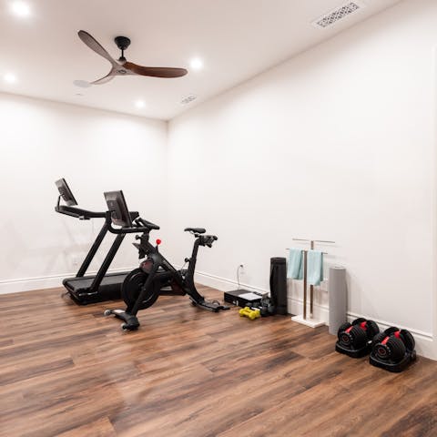 Keep up your fitness levels in the private gym