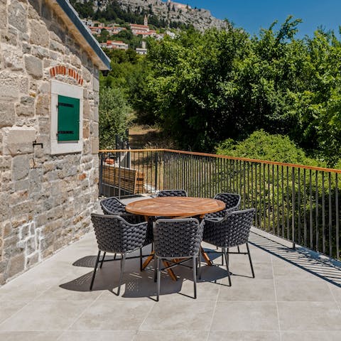 Set the table ready for a tasty Croatian breakfast in the sunshine