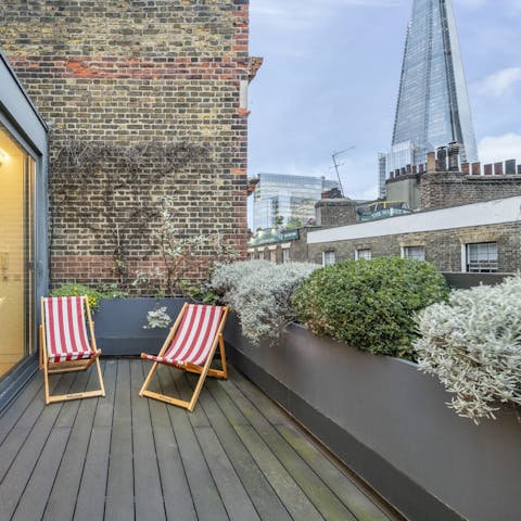 Enjoy views of the Shard from the terrace