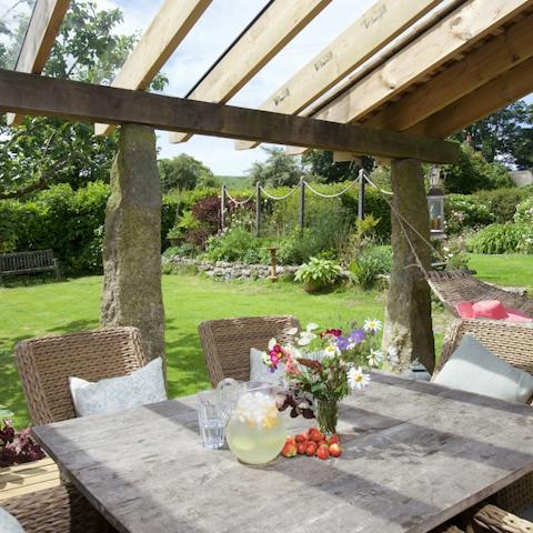 Sit down for sun-kissed lunches in the beautiful garden