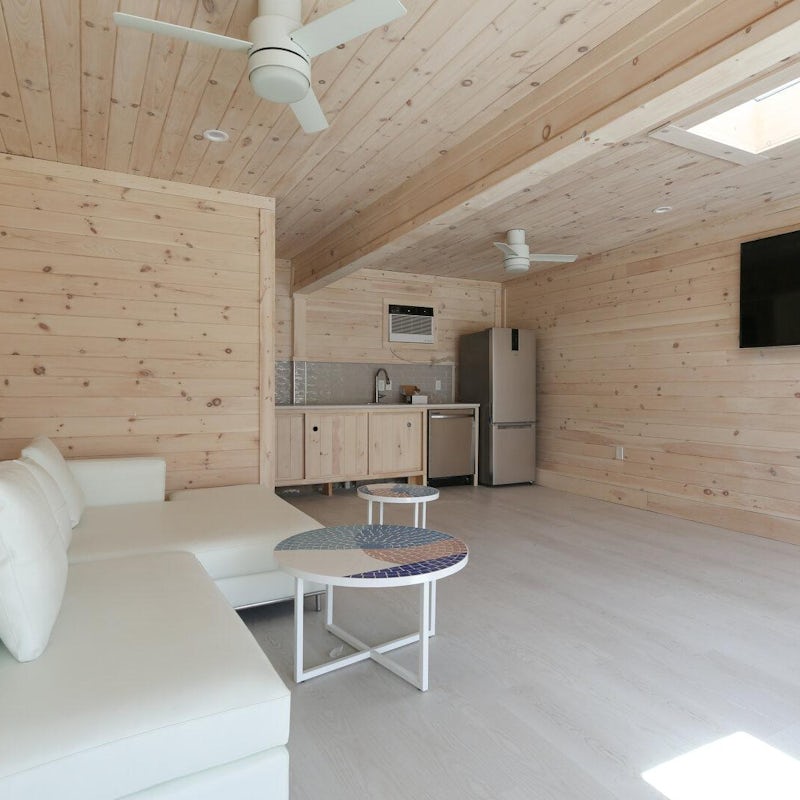 Retire to the separate pool house for a movie night
