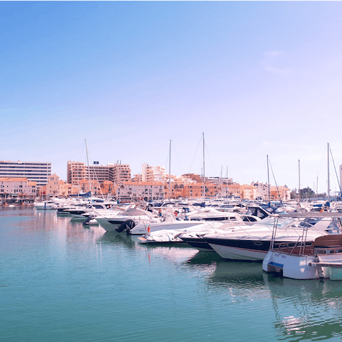 Wander the pretty marina at Vilamoura, making sure to stop and sample the seafood delights on offer in the local eateries
