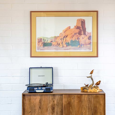 Cosy up by the fire indoors and get the record player spinning