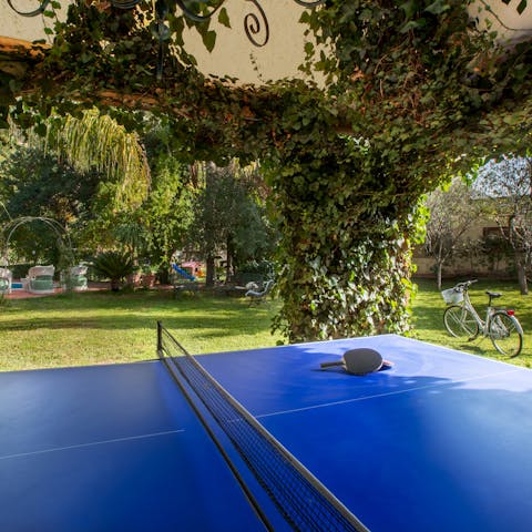 Get competitive at the ping pong table nestled in the vast gardens in the afternoon