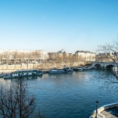 Enjoy the refreshing views across the River Seine