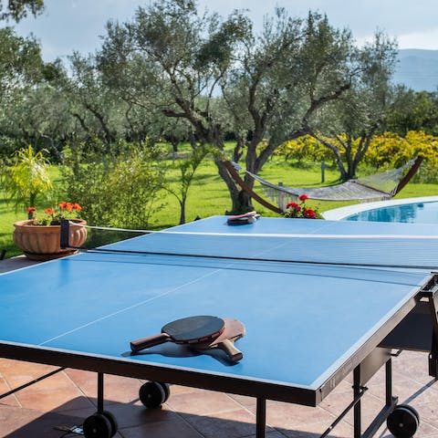 Challenge your guests to a game of table tennis