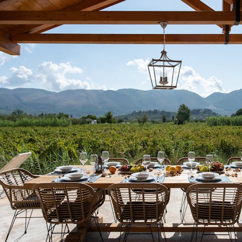 Serve up a delicious alfresco feast as you admire the views from the patio