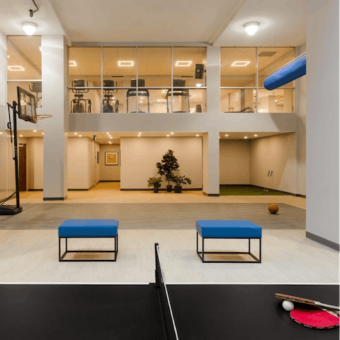 Chill out in the on-site games room, equipped with ping-pong, basketball, and a mini-putting green
