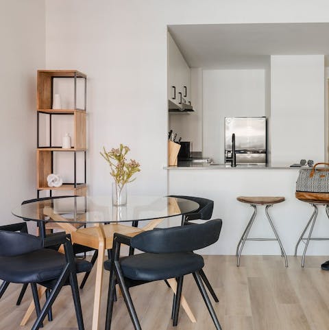 Gather together for breakfast in the stylish dining area