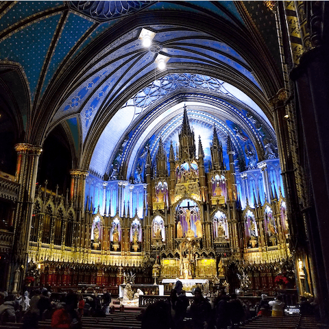 Visit Notre-Dame Basilica of Montreal – twenty-five minutes on public transport