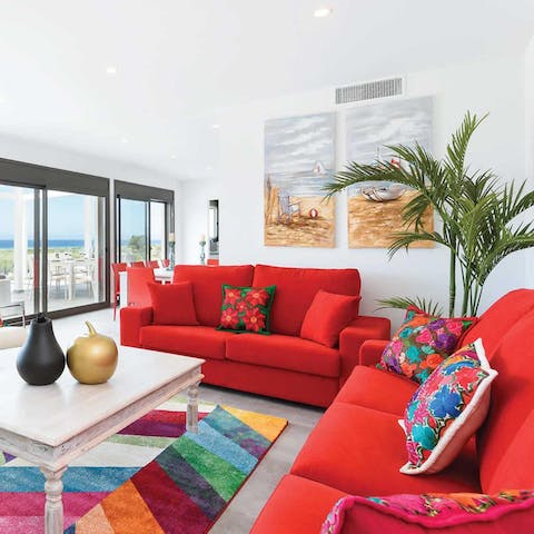 Enjoy the vibrant colours in the living room