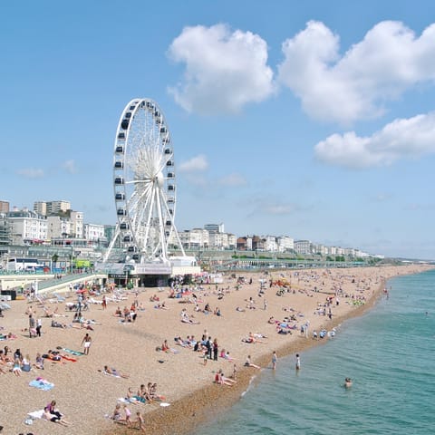 Pack a picnic and drive over to Brighton Beach in thirty-five minutes